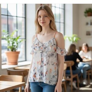 Rebecca Taylor Misty Garden Sleeveless Silk Blouse SZ‎ 4 EUC